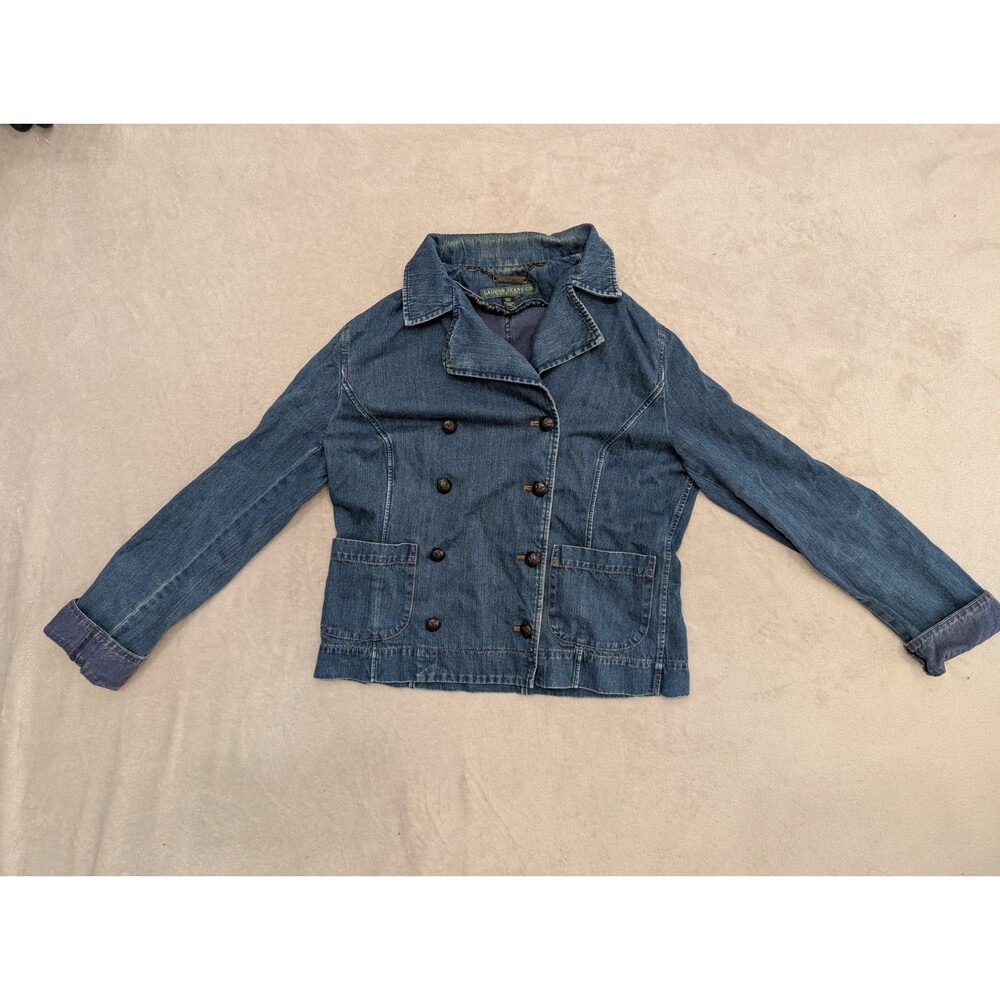 RALPH LAUREN POLO JEANS Jacket Women's Denim Jean Trucker Cotton Blue
